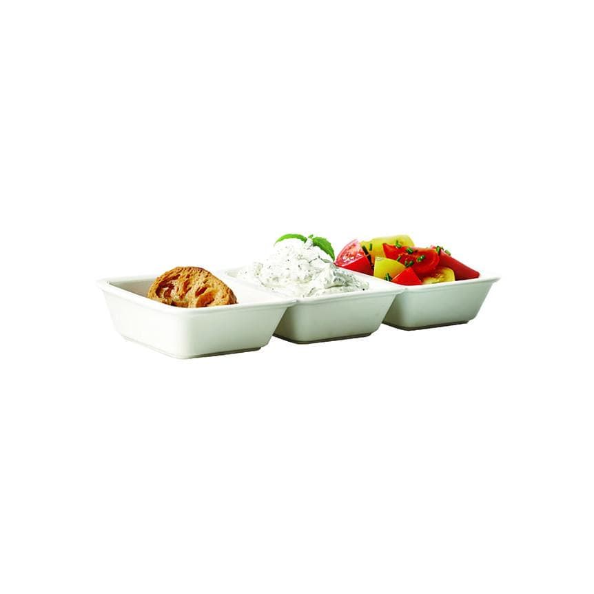 Petisqueira Porcelana Retangular 3 Divisória ENVIO IMEDIATO