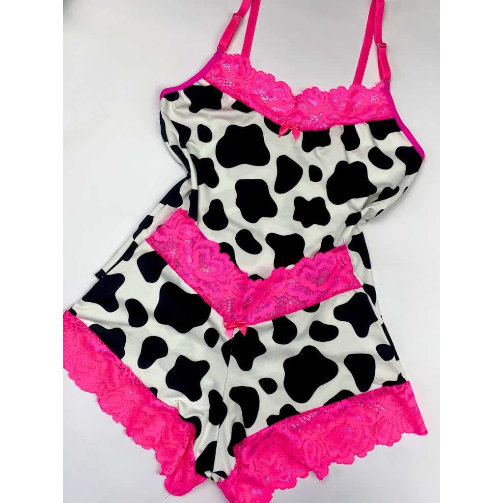 Baby Doll Pijama Feminino Estampado Animal Print Fresquinho Microfibra Short Doll Roupa de Dormir