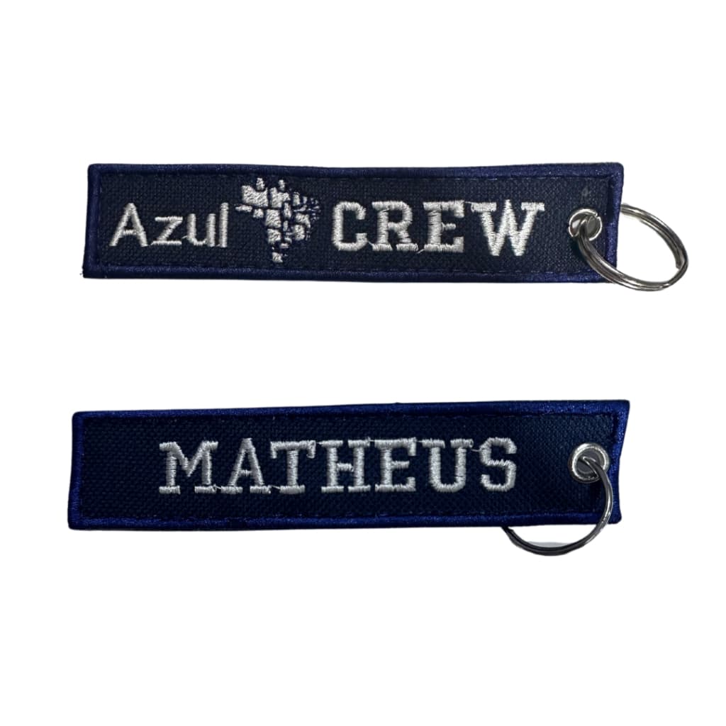 Chaveiro Tag Mala Tripulante Azul Personalizado