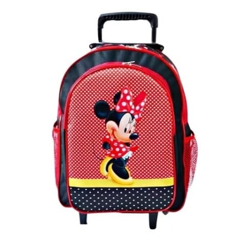 Mochila Rodinhas Minnie Vermelha Duas Reparticoes