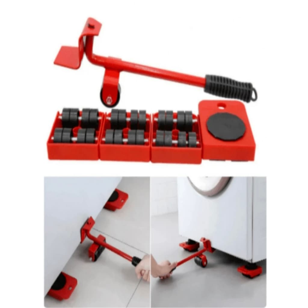 Conjunto De 5 Peças De Ferramenta De Movimentação E Elevação De Móveis Pesados - Deslizadores/patins Para Mover Móveis Em Piso Cerâmico, Transportador Multifuncional Para Mover Camas E Objetos Pesados, Kit De Rodas Para Movimentação De Móveis