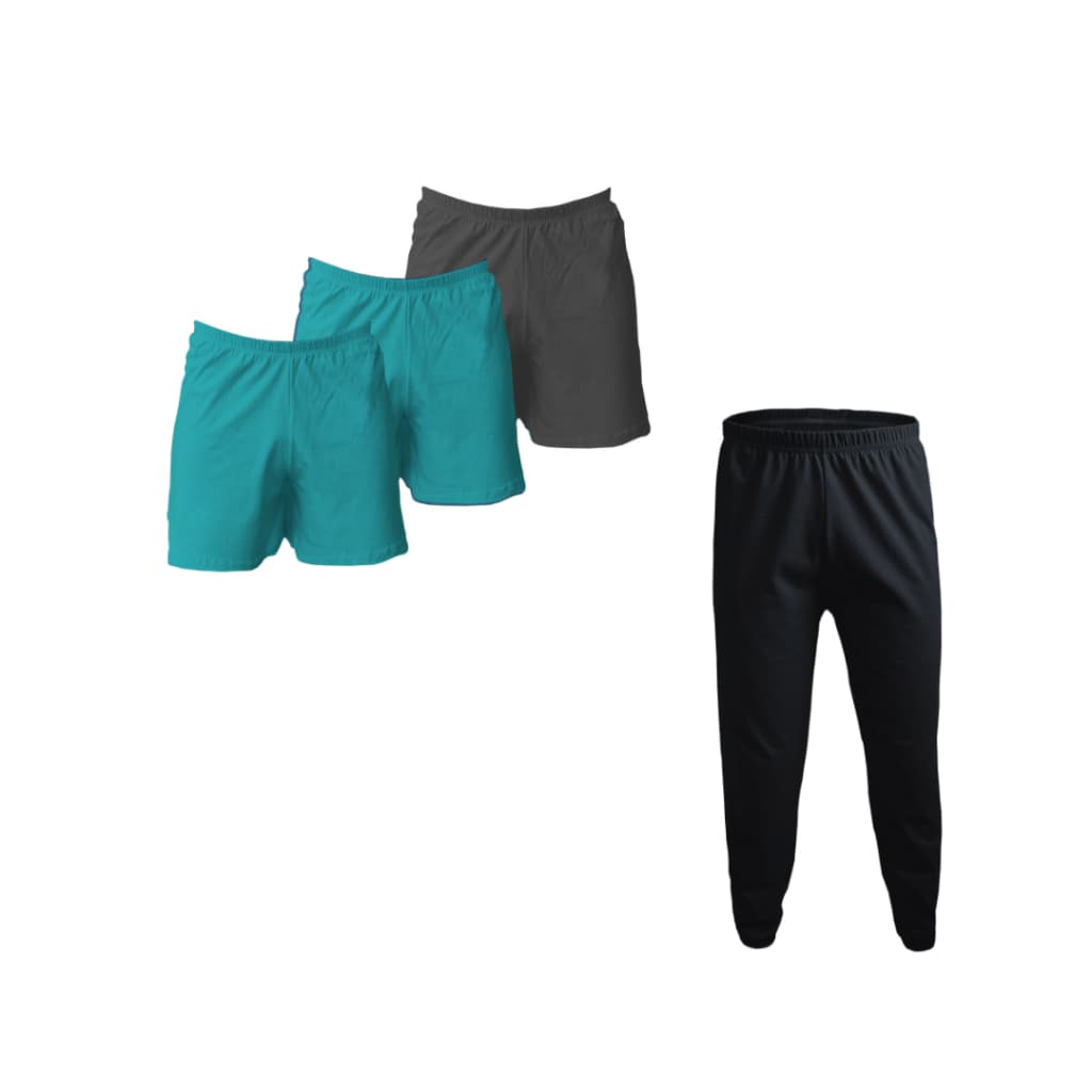 Kit 03 Shorts + 01 calça de pijama 100% algodão
