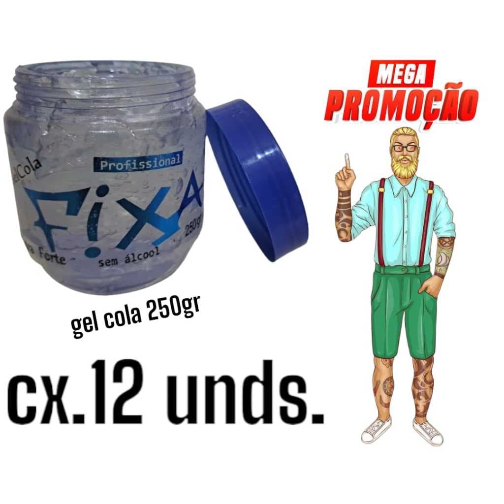 Gel Cola Incolor Fixação Extra Forte - fixa profissional cabelo modelador barbeiro 12unds