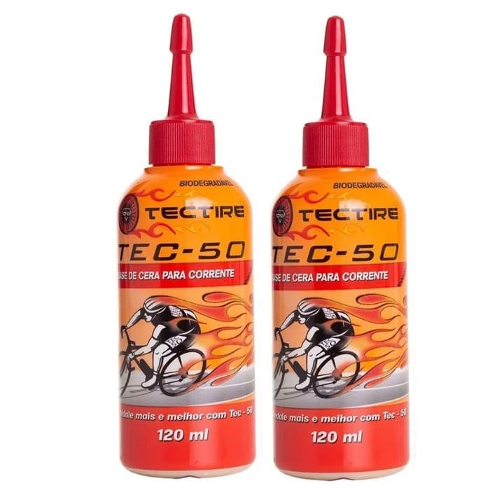 Kit 2 Óleos Lubrificante de Corrente Tectire Tec 50 Bio Cera Para Bike 120ml Para Ciclismo
