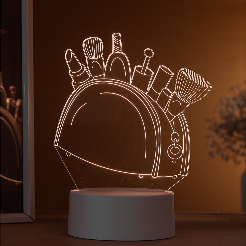 Luminária LED 3D de Mesa / Luz Noturna Presente Criativo / Decoração - bolsa de maquiagem, maquiador
