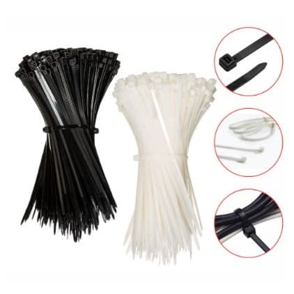 Kit 100 Cintas Plásticas Abraçadeira Nylon Enforca Gato Preta ou Branca - EDA