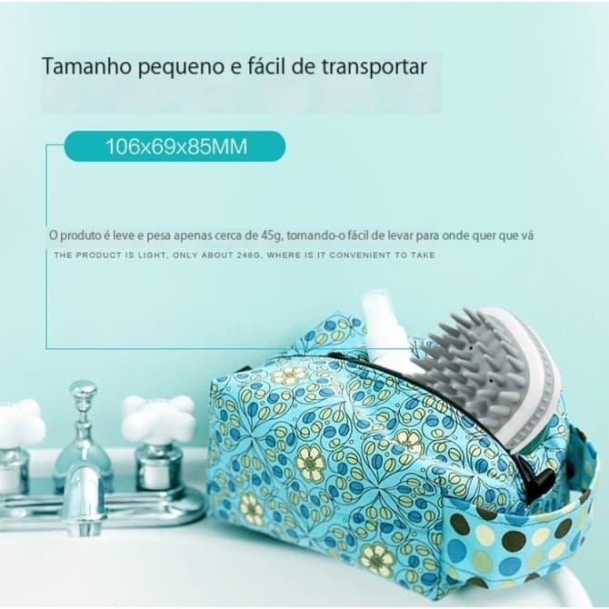 Escova De Massagem De Silicone Shampoo Ativa Limpa Couro Multifuncional