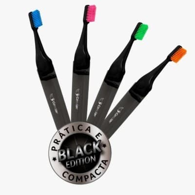 KIT COM 4 Escova de Dente- Condor Trip Black Macia