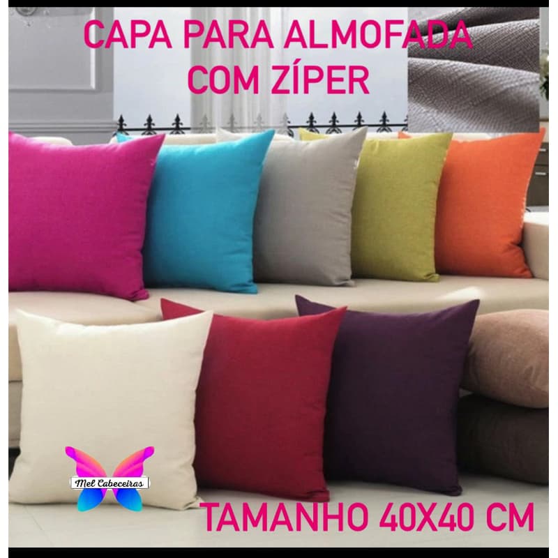 Capa para almofada tamanho 40x40 com zíper