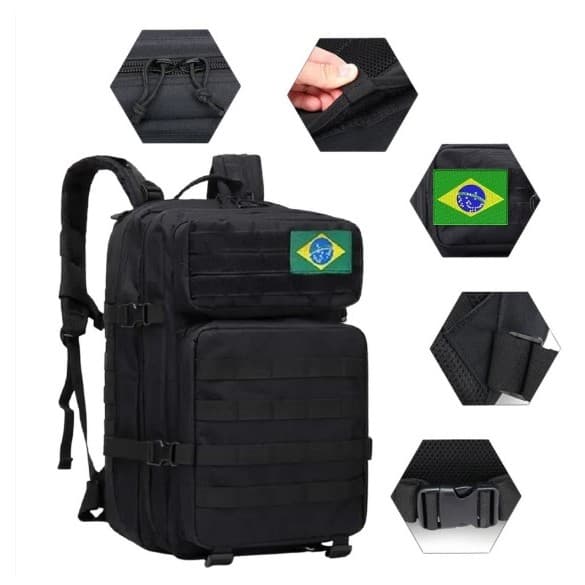 Mochila Tática Militar Assault 49 Litros Camping Trilha masculina reforçada espaçosa impermeavel escolha sua cor
