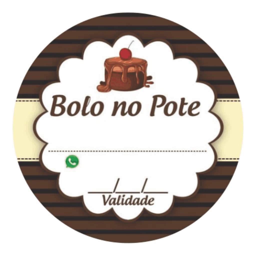 50 100 150 200 UNIDADES ADESIVO ETIQUETA TAG REDONDO 3,5 CM  BOLO DE POTE MODELO 1 A PROVA DE AGUA  AUTO ADESIVA UNIDADES PARA EMBAGENS CAIXAS SAQUINHO PAPEL TERMICO POTES E POTES DE GELADEIRA