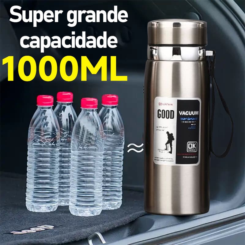 Garrafa Térmica Inox Squeeze Academia 600ml  800ml 1000ml Bebidas Quente ou Gelada