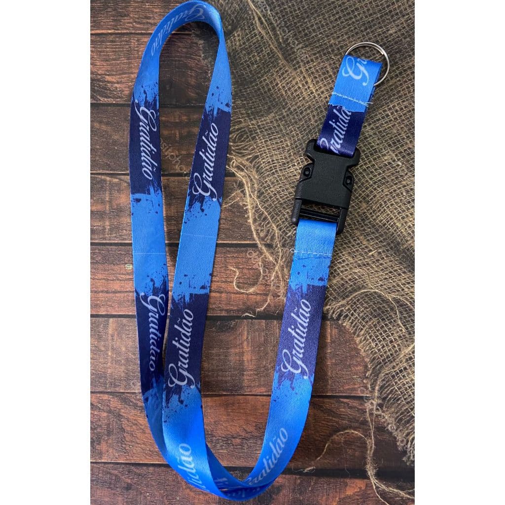 Cordão Gratidão Azul Ideal para Chave ou Cracha