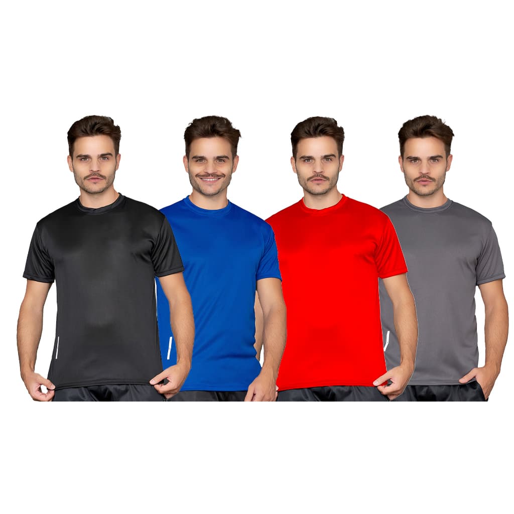 KIT 4 CAMISETAS DRYFIT MASCULINA LISA BASICA PARA CORRIDA TREINO ACADEMIA FUTEBOL CAMISA MASCULINA