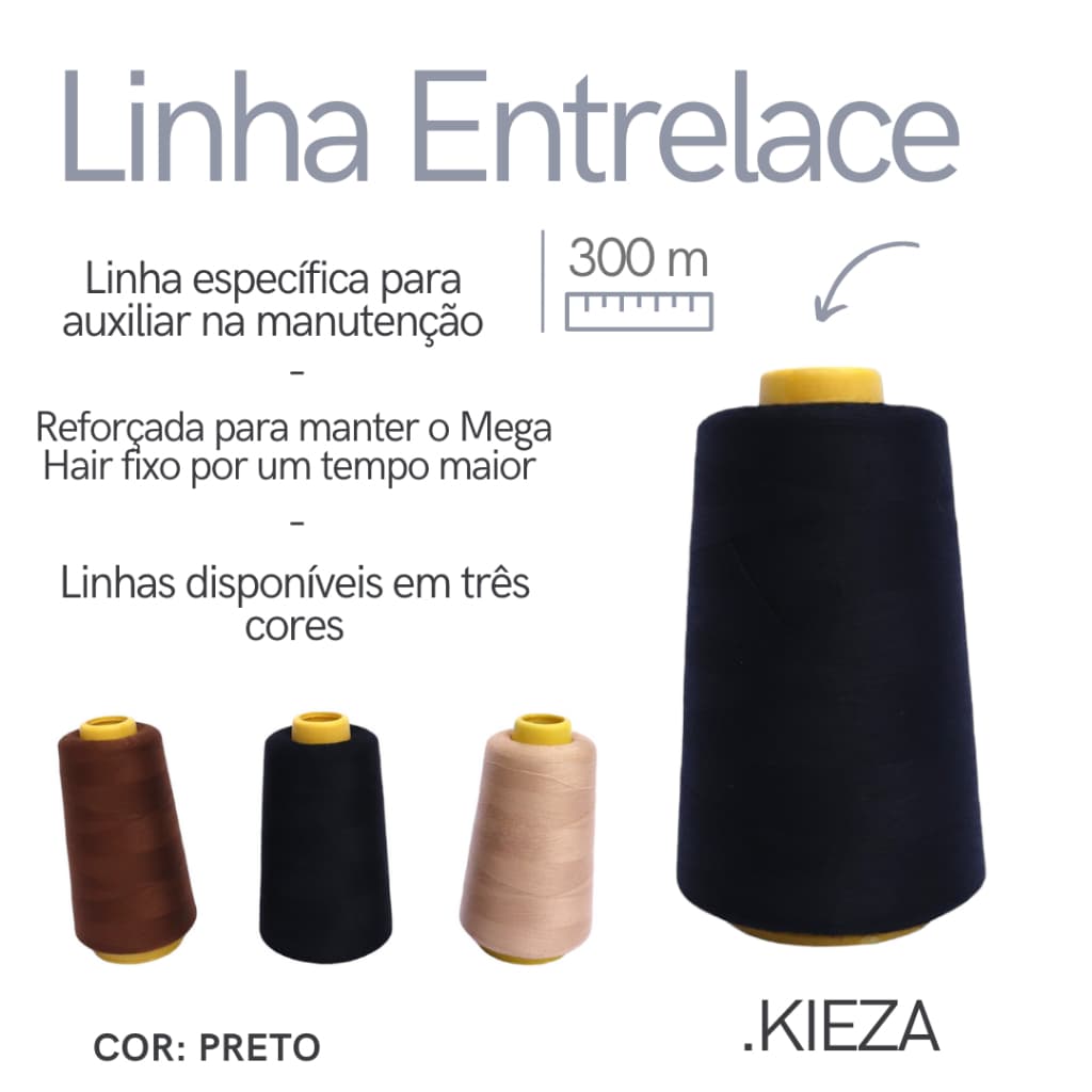 Linha Para Manutenção De Entrelace Mega Hair Em Tela - Ponto Americano - Resistente