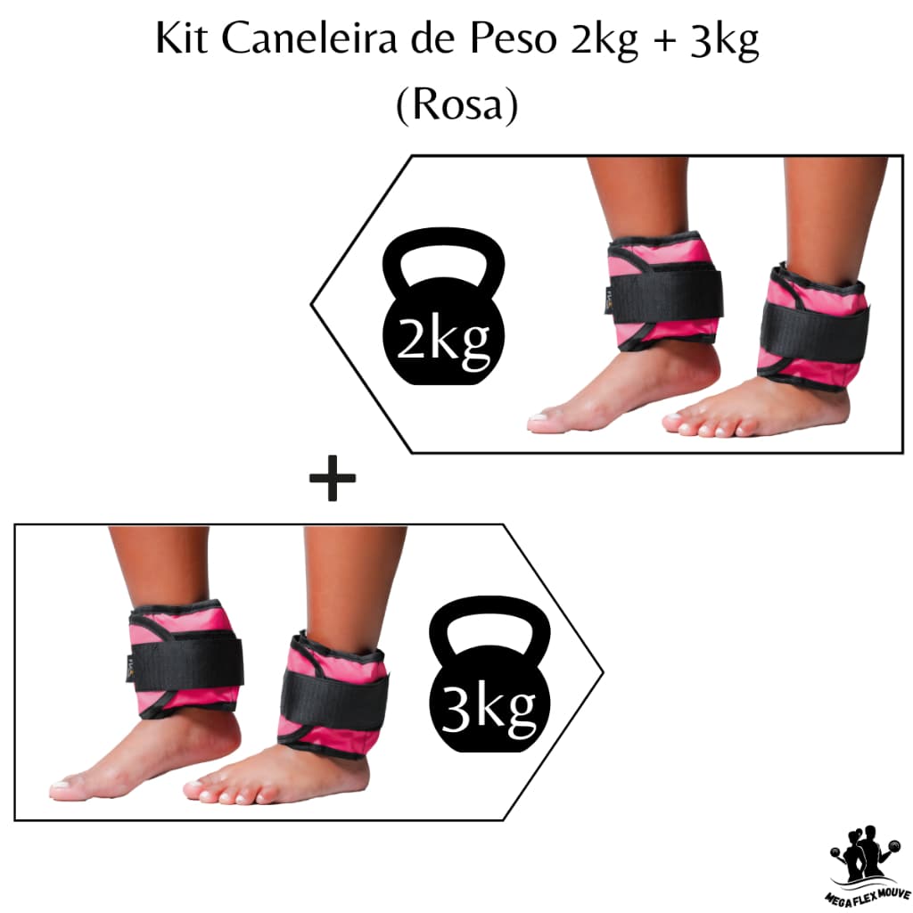 Kit Caneleira de Peso 2kg + 3kg Par Rosa Academia Exercício Musculação Envio para todo o Brasil! Top