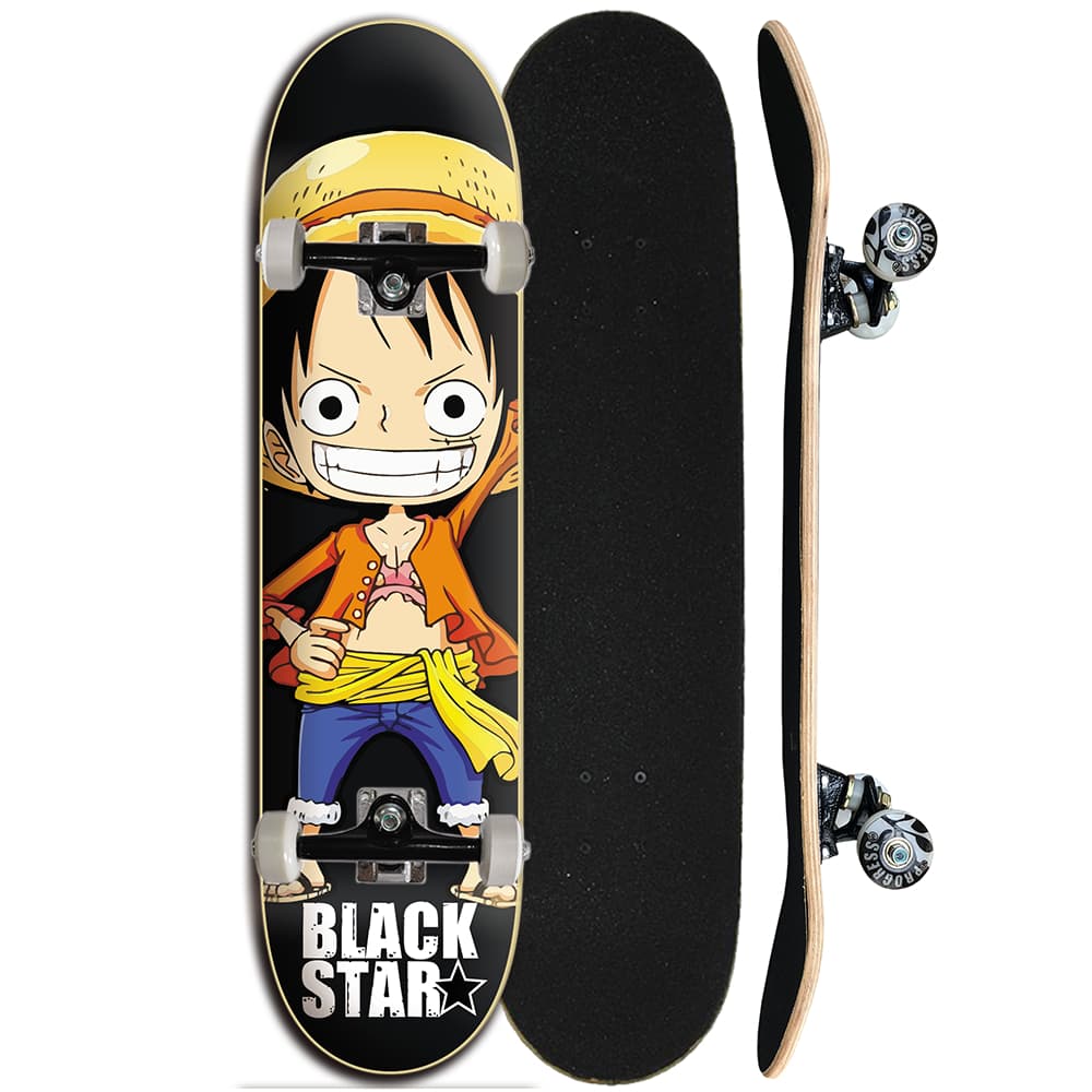 Skate infantil completo Black star aguenta 80kg adultos e crianças