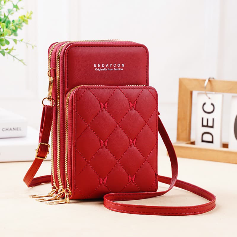 Bolsa transversal feminina moda feminina trabalho social porta celular com 3 divisorias