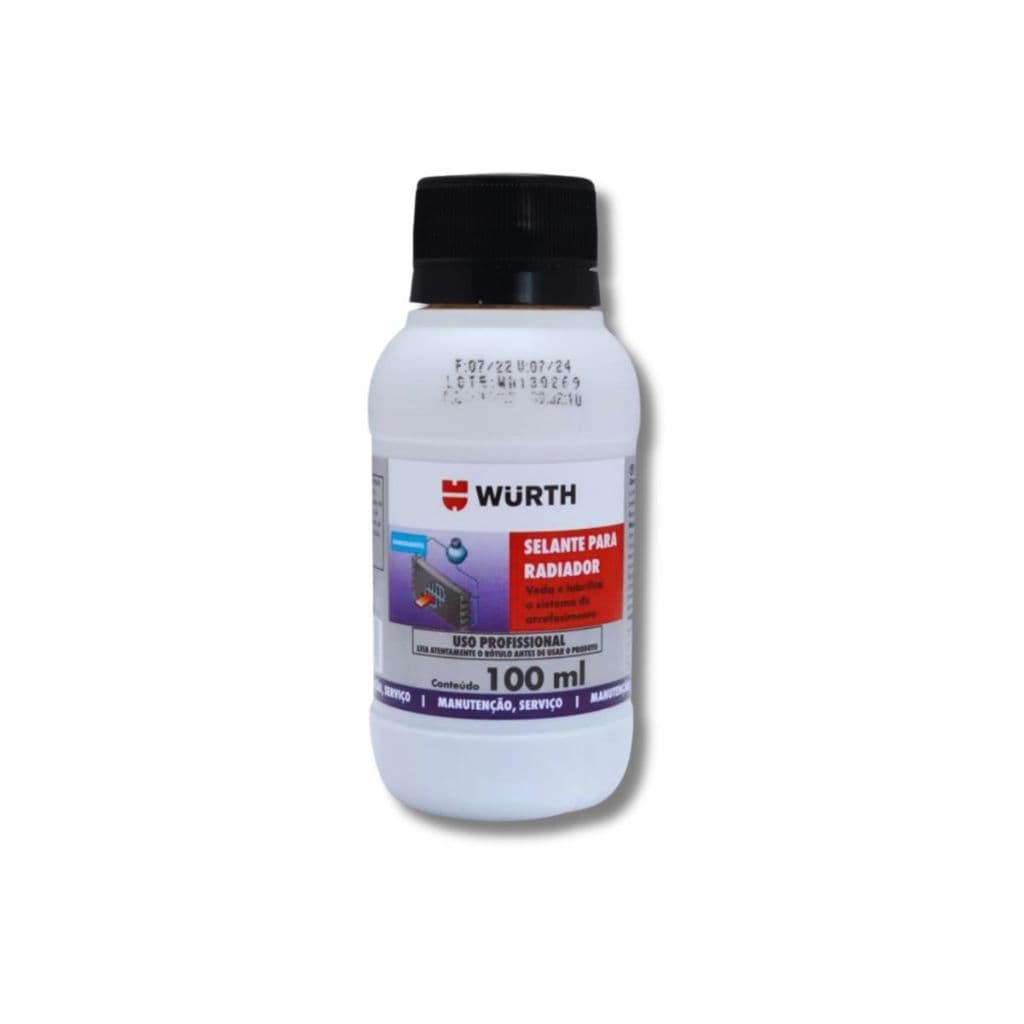Sela e Lubrifica Radiador Furo ou Trinca no Sistema de Arrefecimento Reparo Rápido 100ml Wurth