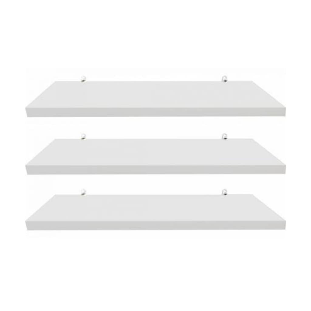 Kit 3 Prateleiras 50cm Branco MDF Nichos Decoração Sala Quarto Cozinha Banheiro