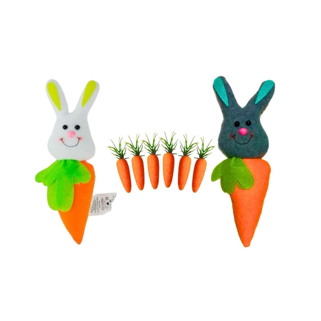 Kit Páscoa 2 Pelúcias + 1 Pacote Cenourinha