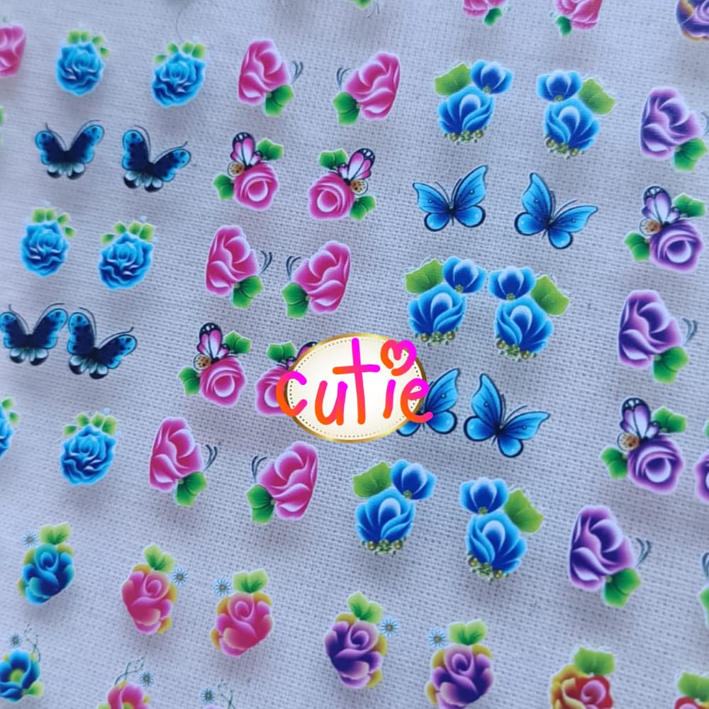 120 adesivo de unha 3d  (60 pares) Pelúculas para Unhas Nail Art