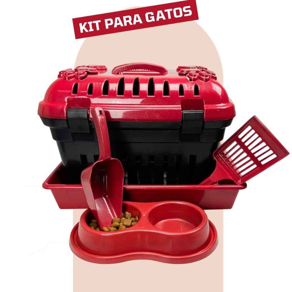 Kit Para Gatos Caixa De Transporte N1 Caixa de Areia Comedouro Antiformiga