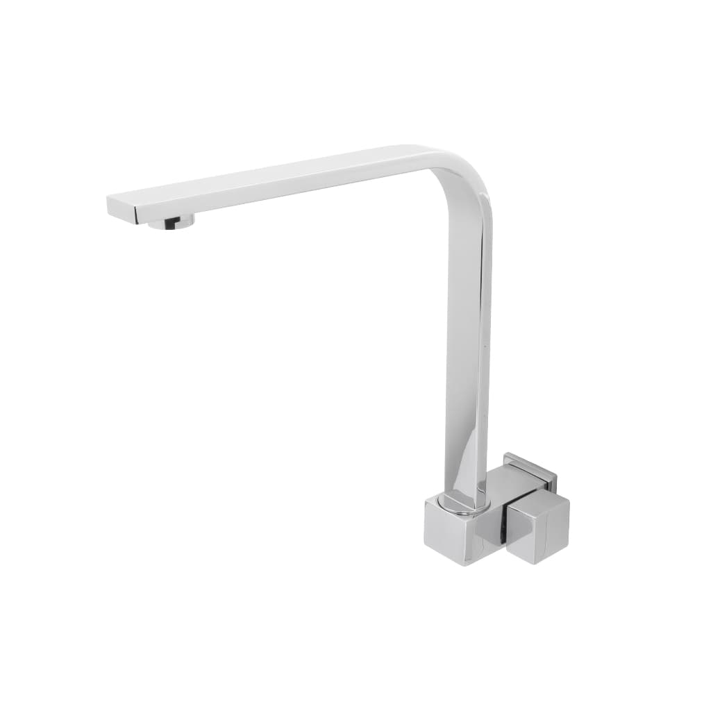 Torneira Pia Lavatório Banheiro Quadrada Parede Bica Alta Móvel Cromado Metal Luxo