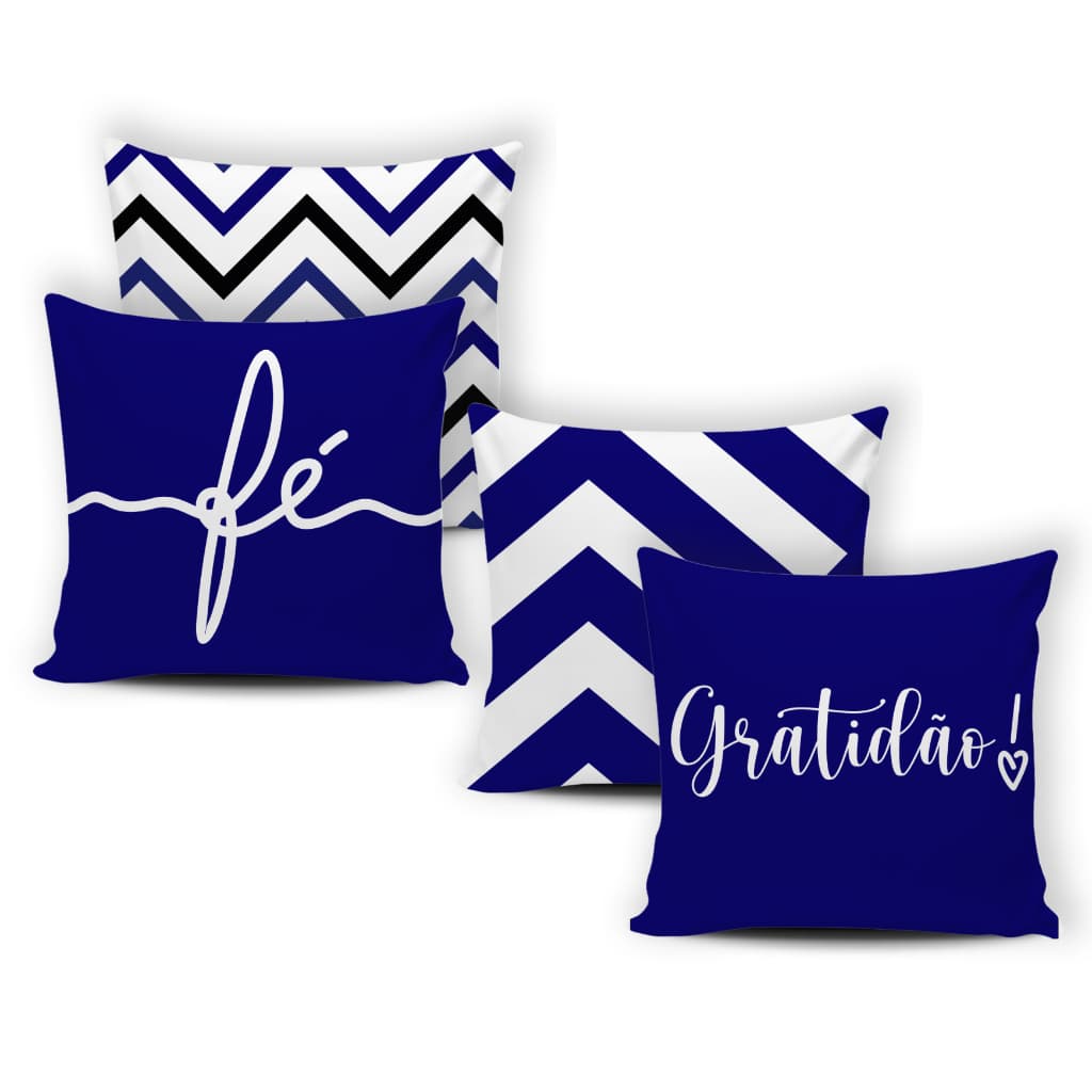 Kit 04 Capas de Almofada Decorativas Modernas Luxo - 065