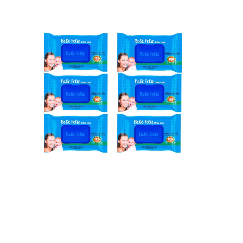 600un Lenço Umedecido Bebê Feliz Ultra Care Aloe Vera