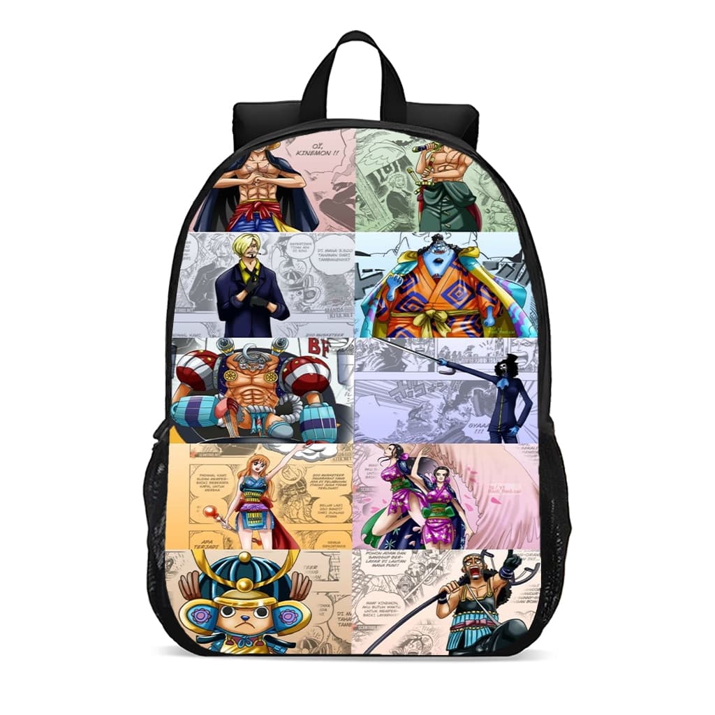 Mochila escolar juvenil infantil anime one piece mangá chapéu de palha mascote promoção