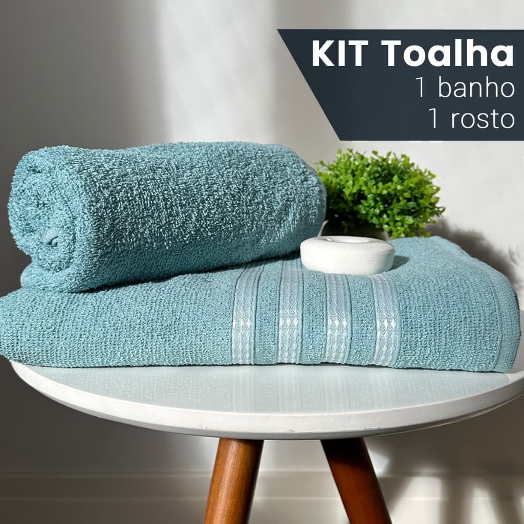 Kit 2 Toalhas - 1 Banho 1 Rosto 100% Algodão Barata