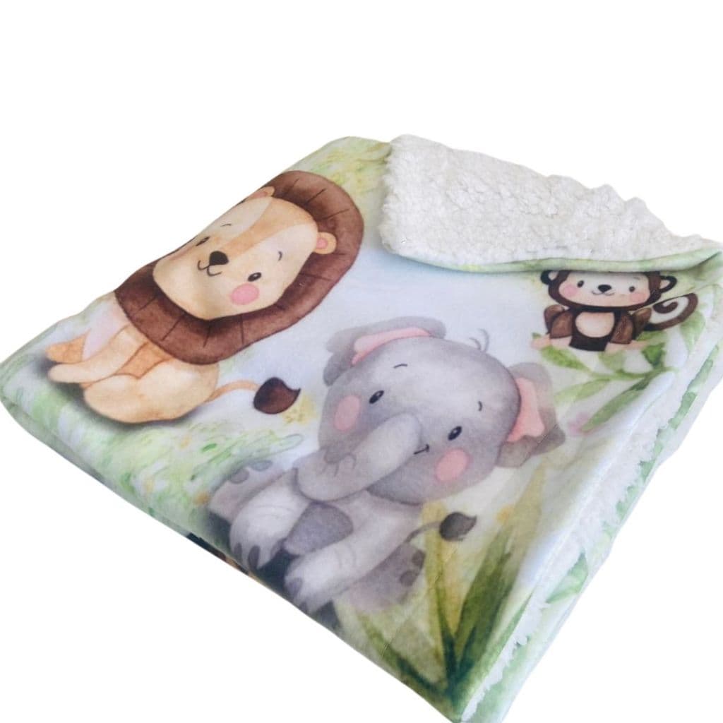 Cobertor Edredom Coberta Mantinha Felpuda Quarto Berço Bebe Menino Menina Safari Savana Agasalho