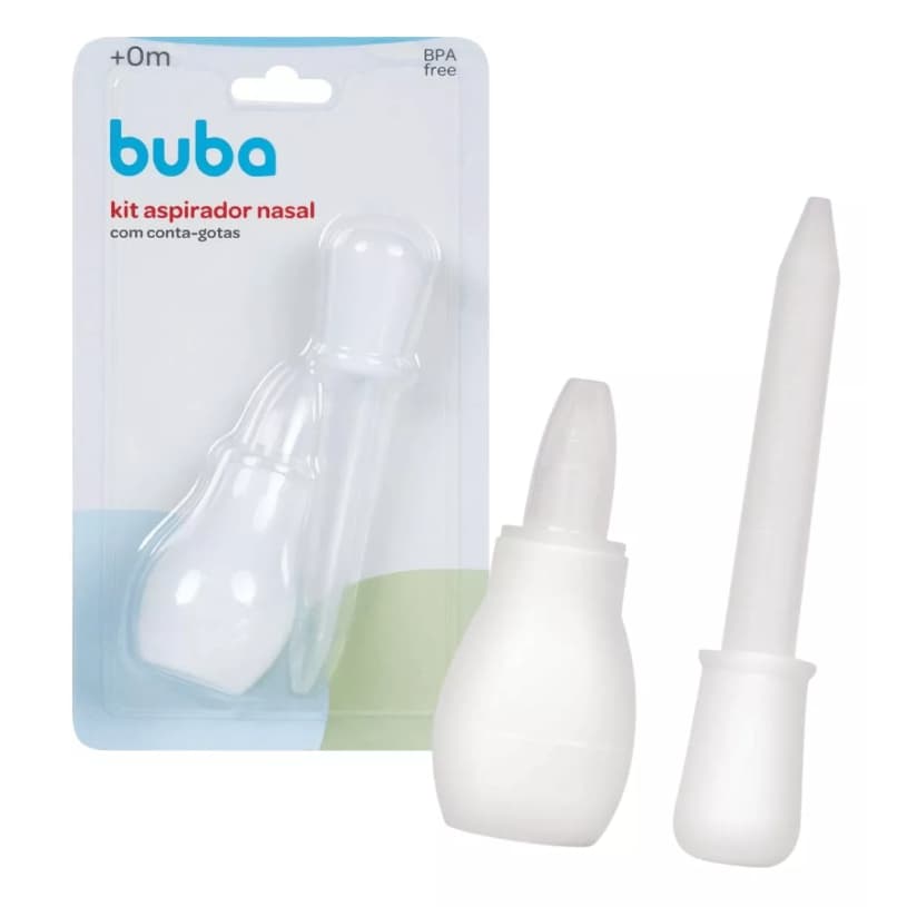 Kit - Aspirador Nasal + Conta Gotas para Aplicação de Remédios - Buba + 0 Meses
