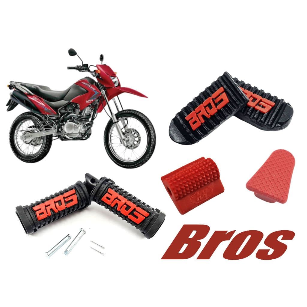 Kit pedaleira do estribo dianteira e traseira, protetor tenis,protetor pedal freio Bros 125 150 160