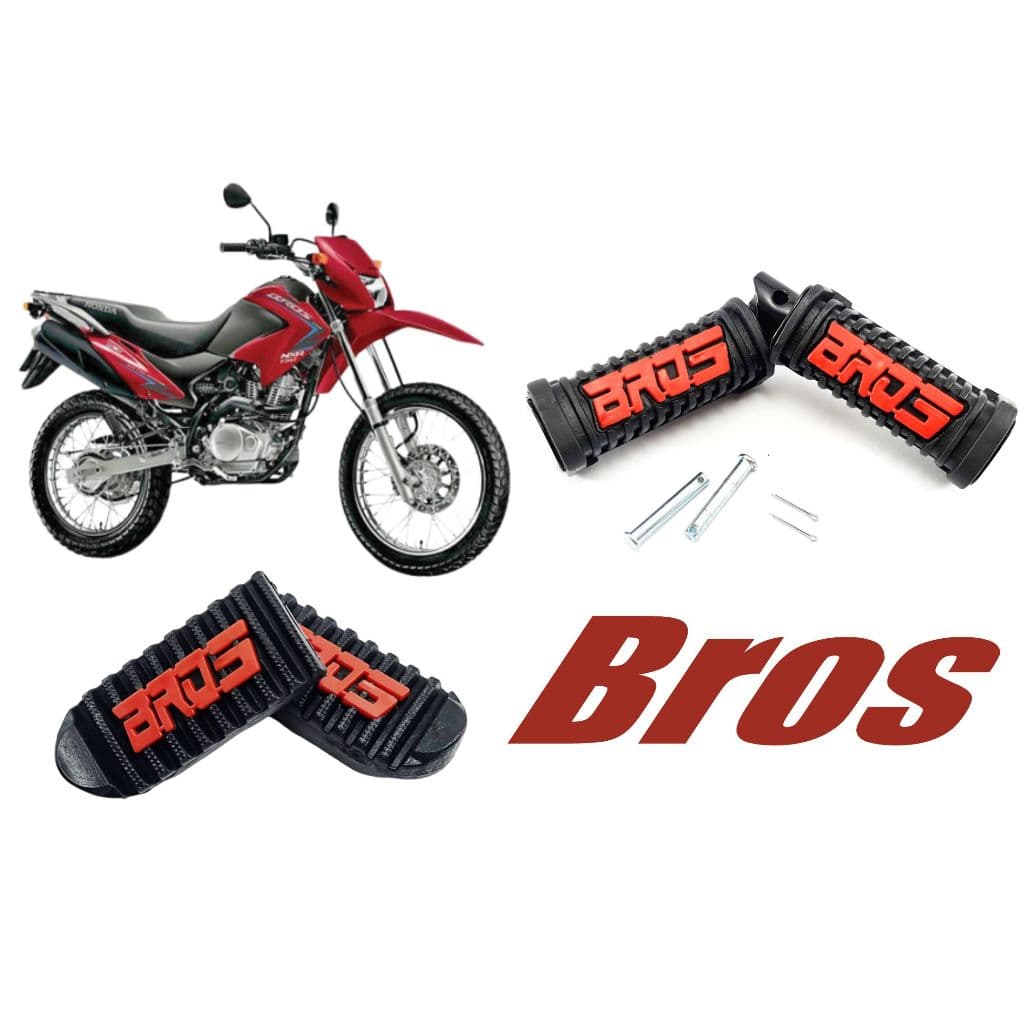 Kit pedaleiras dianteira e traseiras borracha do estribo NXR Bros 125 150 160