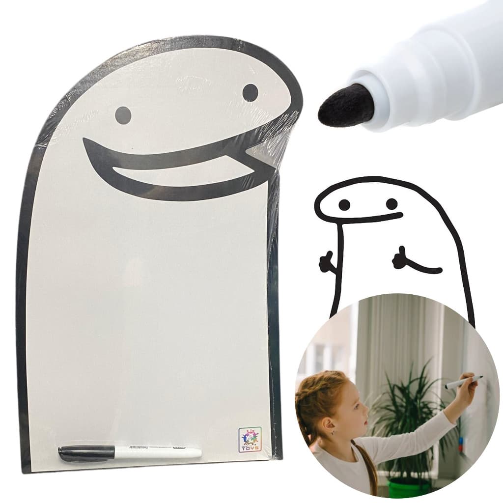 Painel Decorativo Lousa C/ Caneta Festa Flork Meme Em Mdf