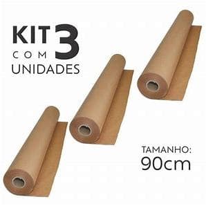 Bobina KRAFT PARDO 55 METROS CADA 2,5kg KIT C/ 3 UNIDADES p/embalagem