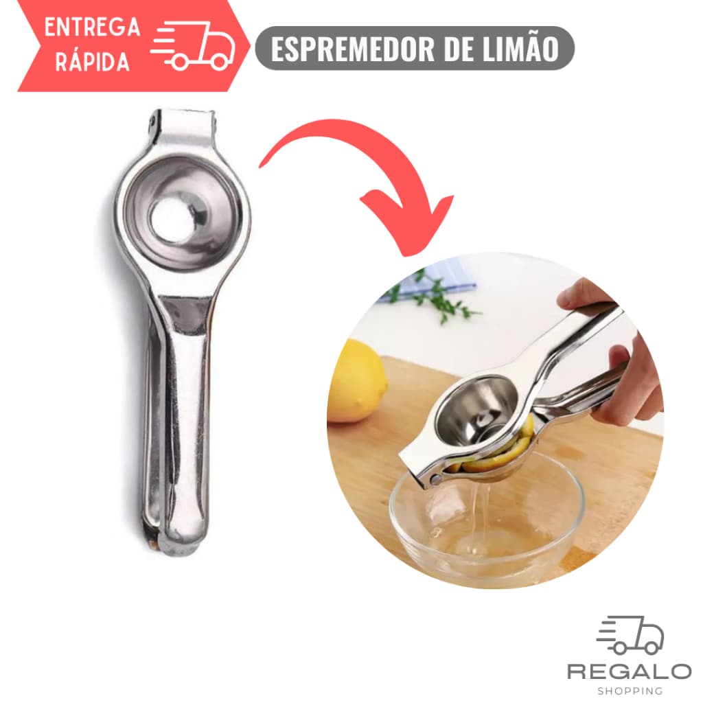 Espremedor de Limão Laranja Moderno para fazer Sucos Limonada feito em Aço Inox Resistente