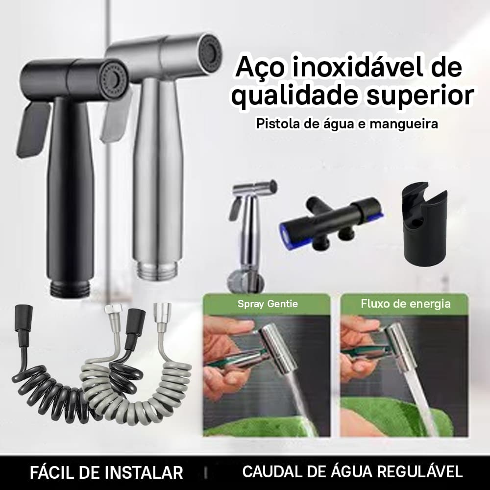 Conjunto de bidê de aço inoxidável 304 com válvula de descarga pressurizada para banheiro