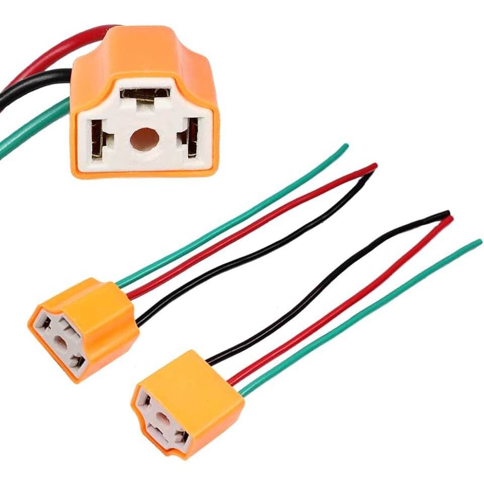 2 X Soquete Em Porcelana Para Farol H4 Com fio 1,5mm Suporta até 100W