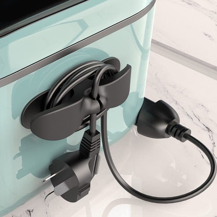 kit 2 Suporte Preta Do Cabo Clipe Universal O Invólucro Cord Organizador Para Cabos De Armazenamento De Mixer Liquidificador