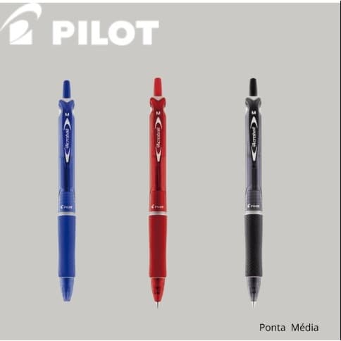 Caneta Acroball Pilot 1.0 - Preta / Vermelha / Azul