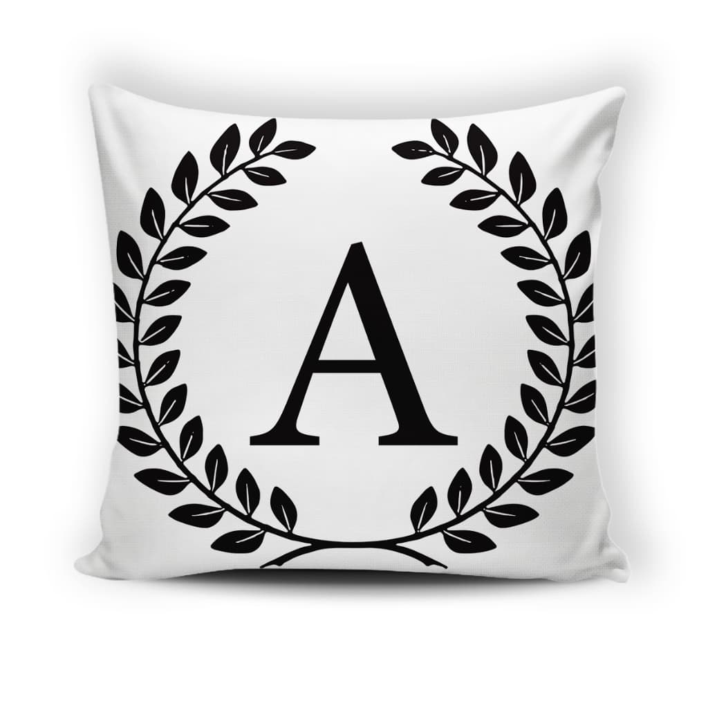 Capa De Almofada Com Letra A-z Preto Estampa Digital Personalizada Ideal Para Decoração 43x43 Capa Almofada Alfabeto Nome