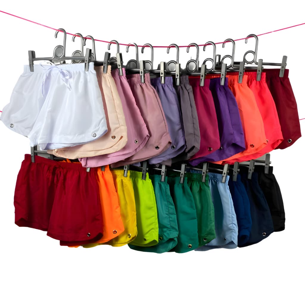 Kit com 10 Shorts Tactel para dia a dia P ao G do G1 ao G3
