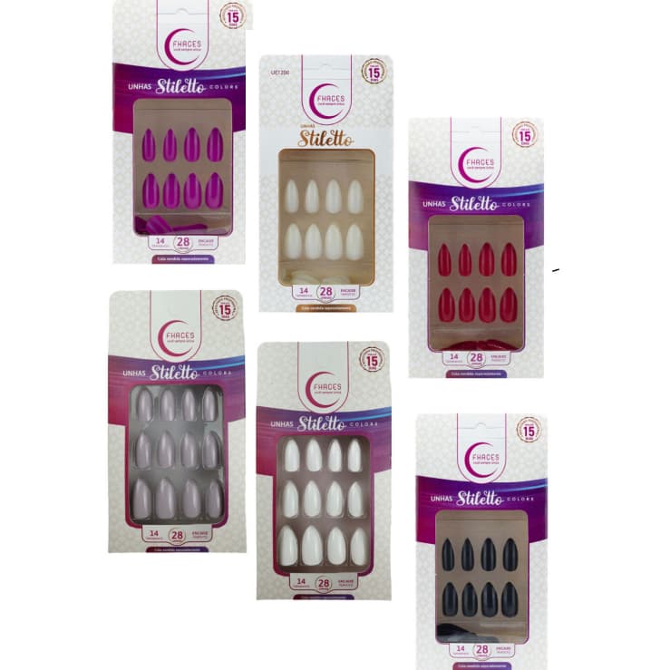 unha postiça stiletto fhaces