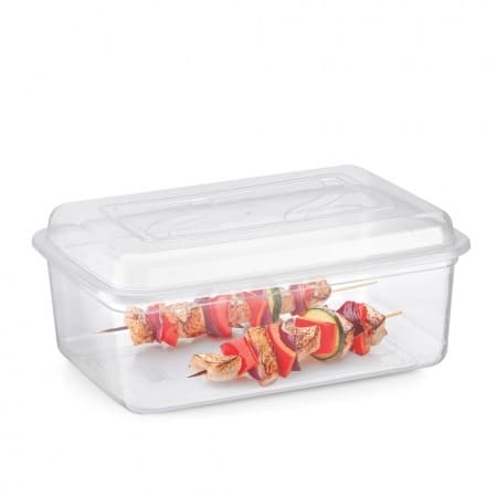 Pote Organizacional Transparente Retangular com Tampa Colorida - Capacidade de 3 Litros
