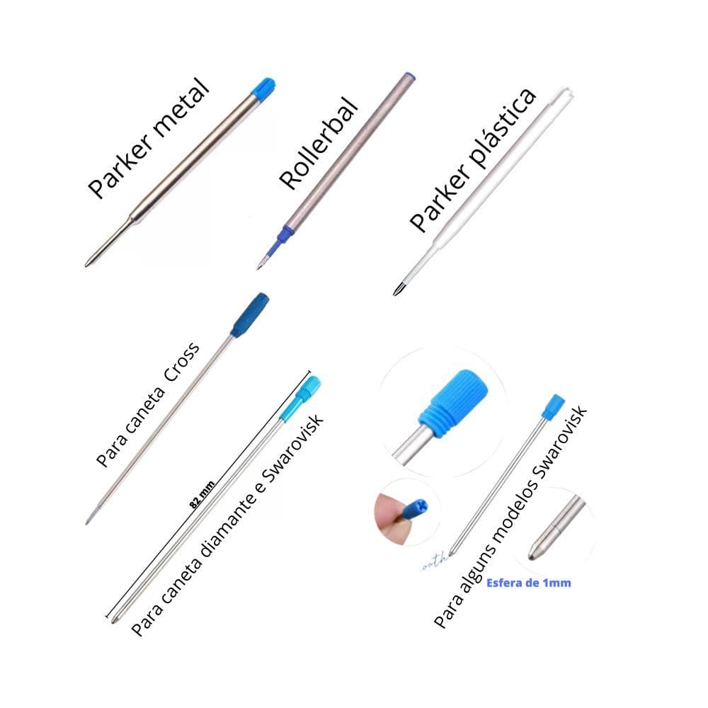 Refil Carga Recarga para caneta kit com 6