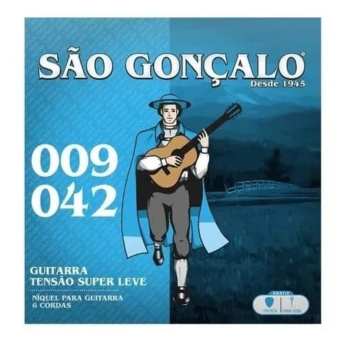 Encordoamento para Guitarra 09 São Gonçalo Níquel Leve 09-42
