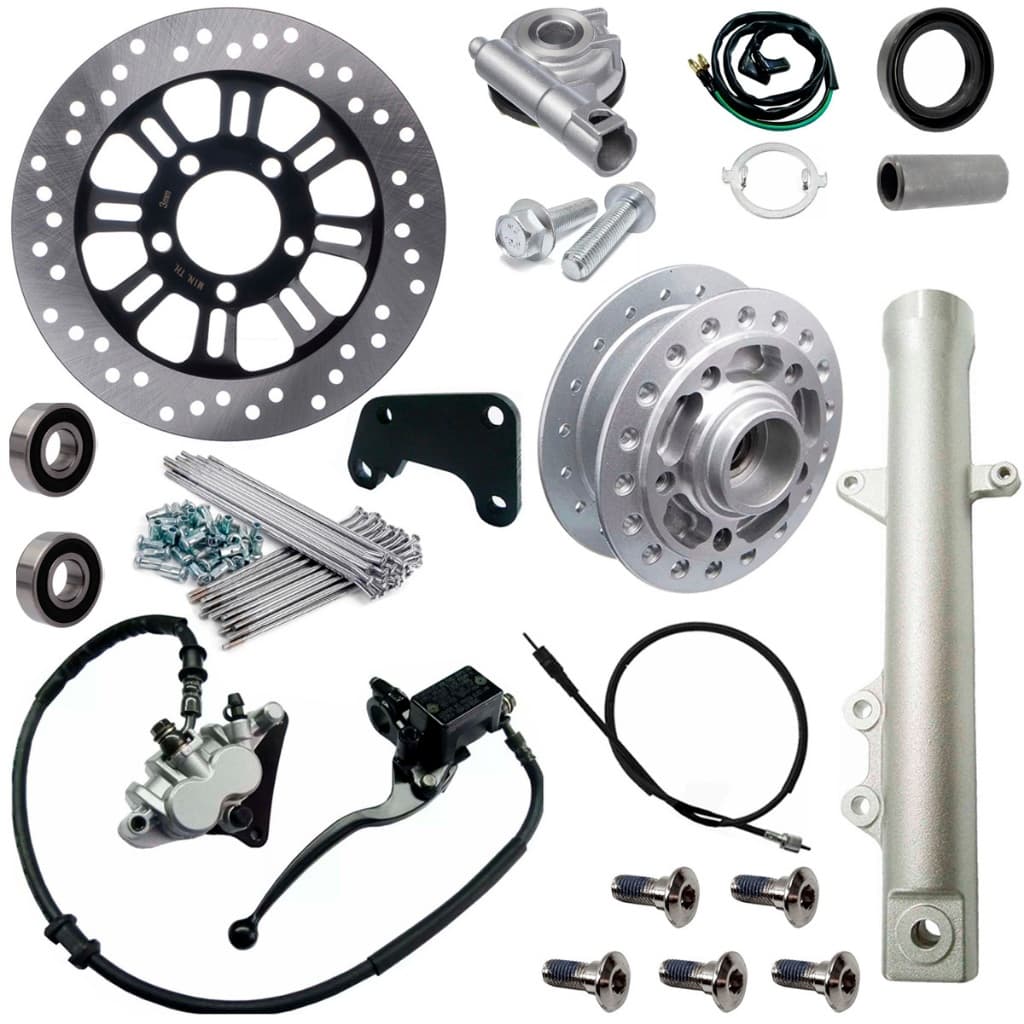 Kit Sistema Freio A Disco Dianteiro Cg150 150 Titan150 2004/2008 Pinça Mix 2 Pistões